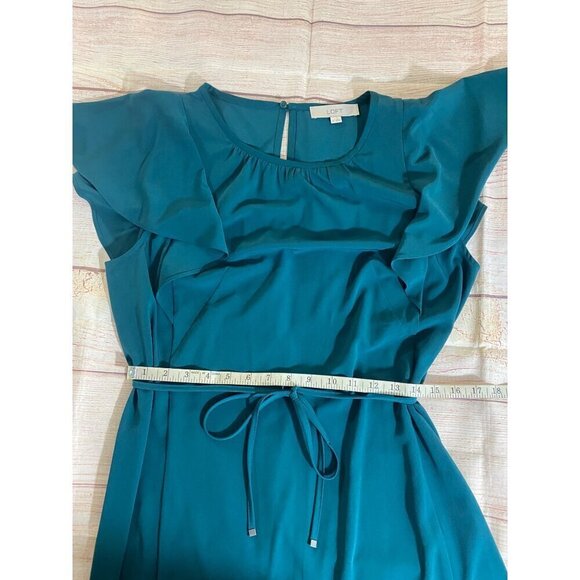 Loft Women's Green Flutter Sleeve Midi Dress - 12 - Picture 11 of 13
